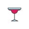 Cocktail margarita glass filled outline icon