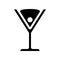 Cocktail martini cosmopolitan olive cherry black icon vector