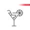 Cocktail or martini glass thin line vector icon