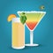 Cocktail orange olive glass summer alcohol icon