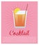 Cocktail orange segment pink background