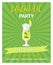 Cocktail party green poster template