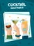 Cocktail party poster. Alcoholic cocktail drinks glass in hands summer beach party invitation placard vector template