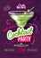 Cocktail party poster in eclectic modern style.