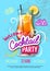 Cocktail party poster in eclectic modern style.