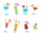 Cocktail set. Collection icon cocktails. Vector