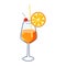 Cocktail Sex On Beach alcohol drinks icon. Summer beverage, vector illustration cartoon