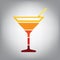 Cocktail sign illustration. Vector. Horizontally sliced icon wit