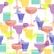 Cocktail silhouettes seamless pattern