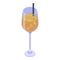 Cocktail slice orange icon, isometric style