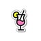 Cocktail sticker doodle icon