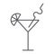Cocktail thin line icon, bar and party, drink sign, vector graphics, a linear pattern on a white background.