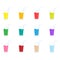 Cocktails collection colored icon. Juice glasses set. Different alcoholic drinks group.