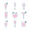 Cocktails glasses cups line and fill style icon set vector design