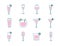 Cocktails glasses cups line and fill style set icons vector design