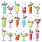 Cocktails icon set