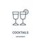 cocktails icon vector from amusement collection. Thin line cocktails outline icon vector illustration