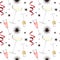 Cocktails pattern. Fashionable, glamorous party. Glasses of champagne and stars. New Year, holiday watercolor seamless