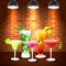 Cocktails Realistic Colored Composition