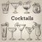 Cocktails vintage collection for restaurant design