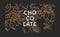 Cocoa background. Natural chocolate. Vector botanical banner