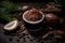 Cocoa beans and ground cocoa powder and ready-to-use, the history of chocolate making