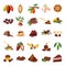 Cocoa icons set cartoon vector. Chocolate leaf