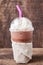 Cocoa milkshake topping with whipping cream