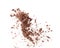Cocoa powder fall fly in mid air, Cocoa powder floating explosion. Cocoa powder Chocolate chip crunch throw in air. White