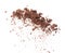 Cocoa powder fall fly in mid air, Cocoa powder floating explosion. Cocoa powder Chocolate chip crunch throw in air. White