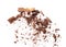 Cocoa powder fall fly in mid air mix cookie cracker, Cocoa powder floating explosion. Cocoa powder Chocolate chip crunch throw in