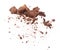 Cocoa powder fall fly in mid air mix cookie cracker, Cocoa powder floating explosion. Cocoa powder Chocolate chip crunch throw in