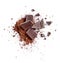 Cocoa powder and pieces of dark chocolate