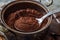Cocoa powder in the pot