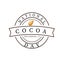 Cocoa sign label for celebrate day national and to use for logo product chocolate