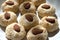 Cococnut cookies, with cream cheese and almonds. Home kitchen sweets, baked. recipe.
