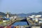 Cocoli Locks, view from navigational bridge of transiting cargo ship.