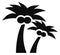 Cocomut palm black icon. Tropical beach tree