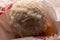 coconut balls - macro image of delectable confections, spherical in shape and encased in a wafer shell filled with a