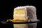 Coconut Cake, White Dessert, Frosting Vanilla Torte Slice, Abstract Generative AI Illustration