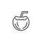 Coconut cocktail line icon