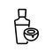 Coconut cosmetic bottle icon vector outline illustration