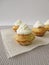 Coconut cupcakes with whipped cream