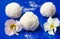 Coconut dessert sweet balls with flowers