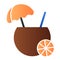 Coconut drink flat icon. Tropical color icons in trendy flat style. Coconut cocktail gradient style design, designed for