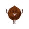 Coconut fruit in nutshell isolated funny emoticon