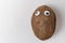 Coconut with Googly eyes and funny face. Crazy nut concept