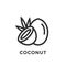 Coconut line icon or linear style pictogram