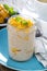 Coconut mango rice pudding