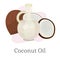 Coconut Milk or Oil in Vessel, Big Coco Drupes